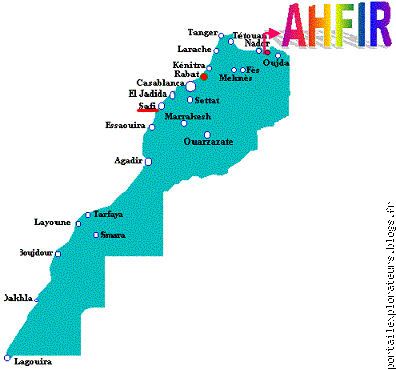 Localisation de la ville d'Ahfir